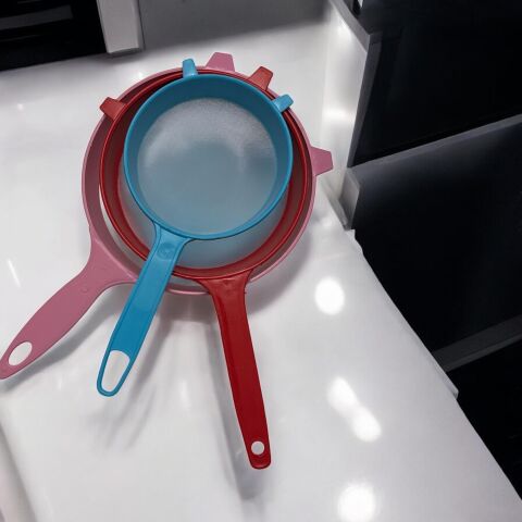 3 Aadet Katı ve Sıvı Gıdalar İçin Süzgeç,  Un, Süt ve Bakliyat Süzgeci