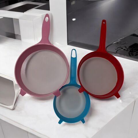 3 Aadet Katı ve Sıvı Gıdalar İçin Süzgeç,  Un, Süt ve Bakliyat Süzgeci