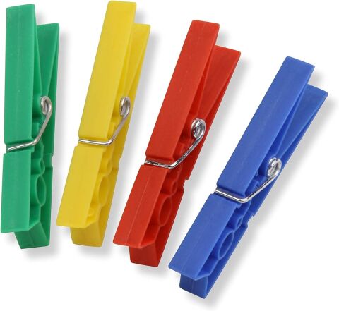 24 Adet Plastik Çamaşır Mandalı, İz Bırakmaz, Ekstra Dayanıklı